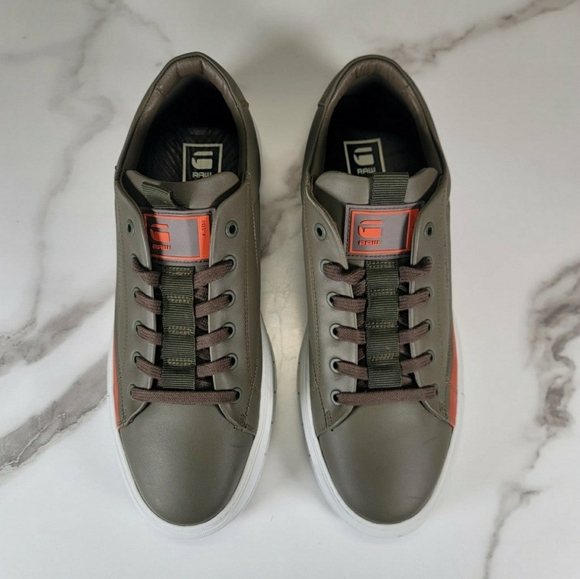 G-Star Raw Men's Rocup-II-LGO-M Sneakers Low-Top Shoes Geen/Orange Size 11 - Picture 9 of 12